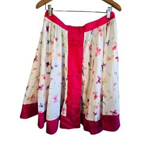 Size L / 10–12 – NWT Unique Vintage Butterfly Skirt – Butterfly Berry Pink